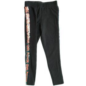 Fekete, oldalt flitteres leggings 116
