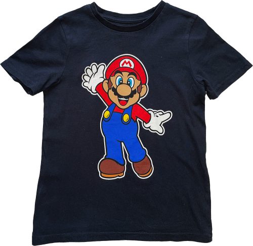 Fekete Super Mario fiú póló 122