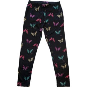 Pillangó mintás fekete kislány leggings 116