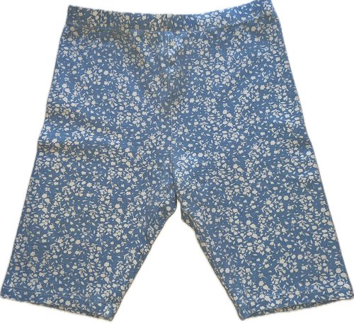 Világoskék, apró virágos , rövid kislány leggings 134
