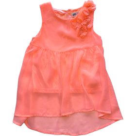   H&M alkalmi kislány ruha/tunika – korallrózsaszín, fodros díszítéssel