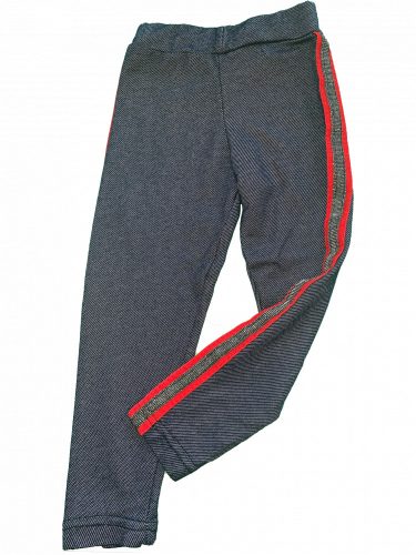 Leggings piros/ezüst csíkkal 110