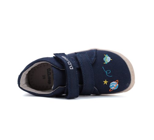 (20-25)DD Step sötétkék BAREFOOT kisfiú vászoncipő
