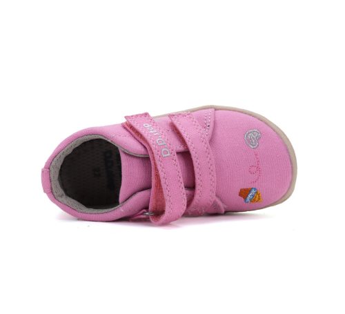 (20-25)DD Step rózsaszín BAREFOOT kislány vászoncipő