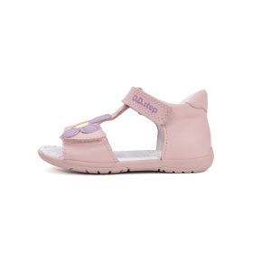  D.D.Step kislány szandál virágdísszel – Baby Pink bőr gyerekszandál