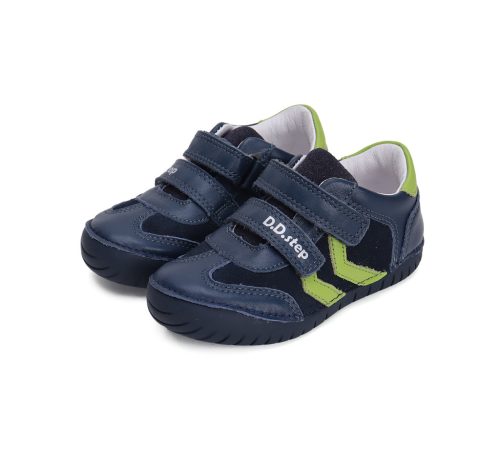 (25-30)DD Step sötétkék bőrcipő