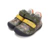 DD step, olíva dinoszauruszos Barefoot gyerekcipő