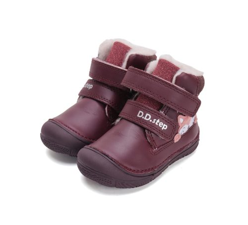 (26-31)DD Step bordó, bundás, kislány bokacipő